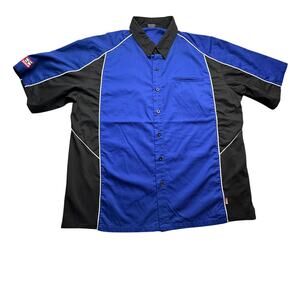 Simpson Talladega Pit Crew Mechanic Racing Work Shirt Mens XL Blue Black